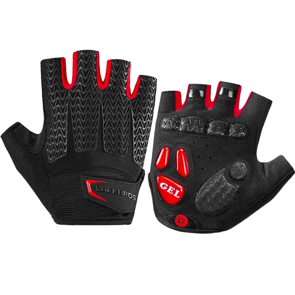 fahrradhandschuhe größe l Fahrradhandschuhe mit Gel-Polstern, Rockbros S169BR, Größe L, Schwarz-