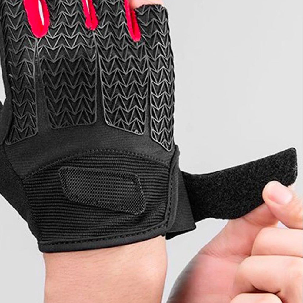 Fahrradhandschuhe mit Gel-Polstern, Rockbros S169BR, Größe M, Schwarz-Rot