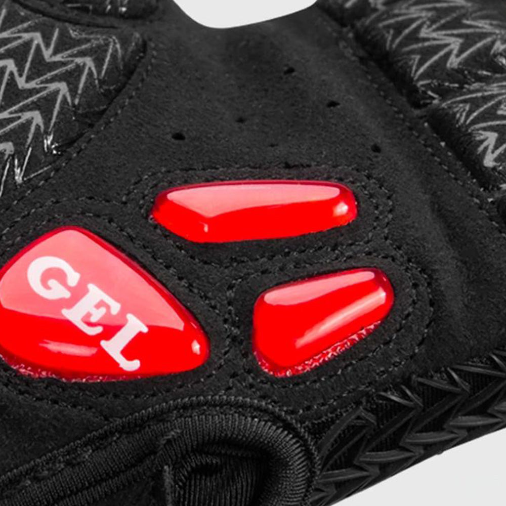 Fahrradhandschuhe mit Gel-Polstern, Rockbros S169BR, Größe M, Schwarz-Rot