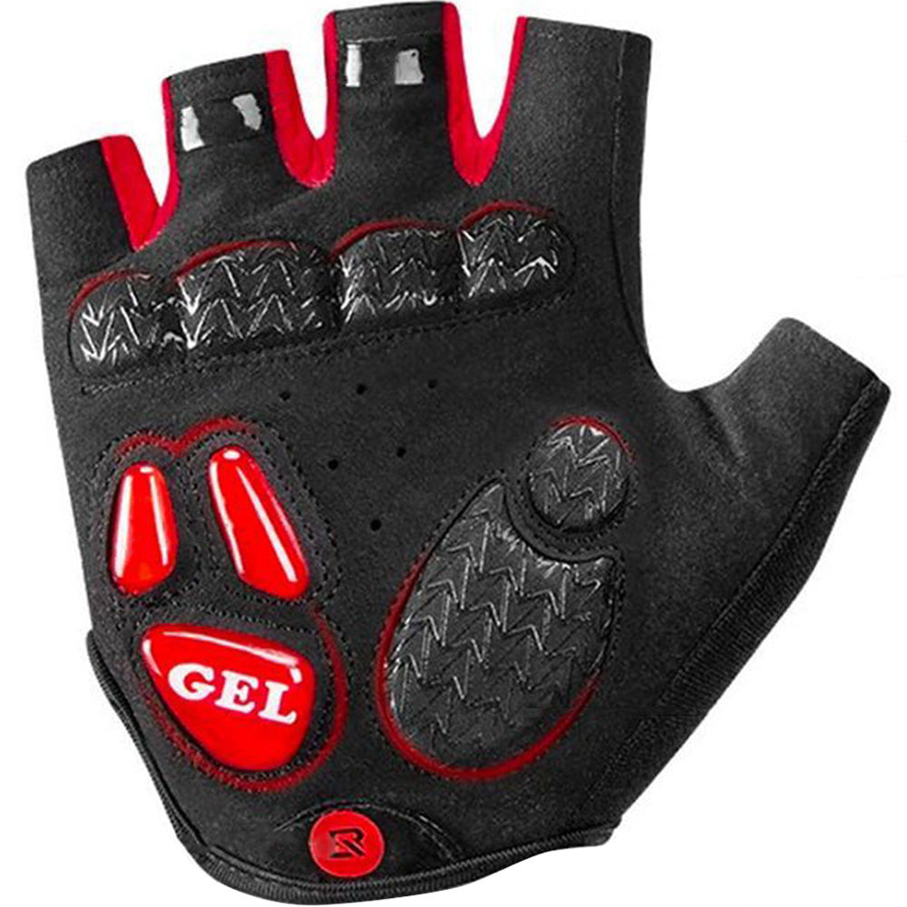Fahrradhandschuhe mit Gel-Polstern, Rockbros S169BR, Größe M, Schwarz-Rot