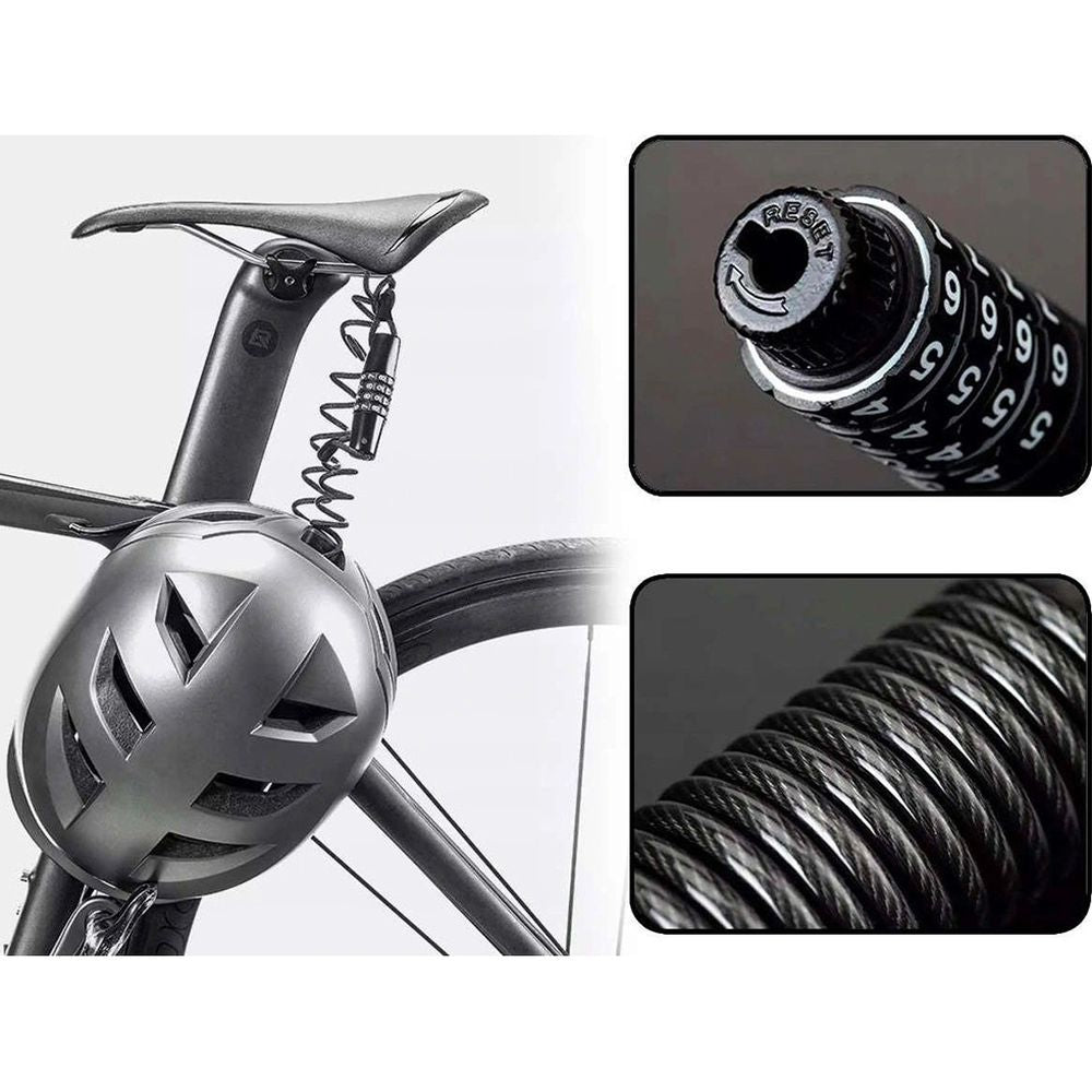 Rockbros T609 Kombi-Fahrradschloss 1,5m, Schwarz