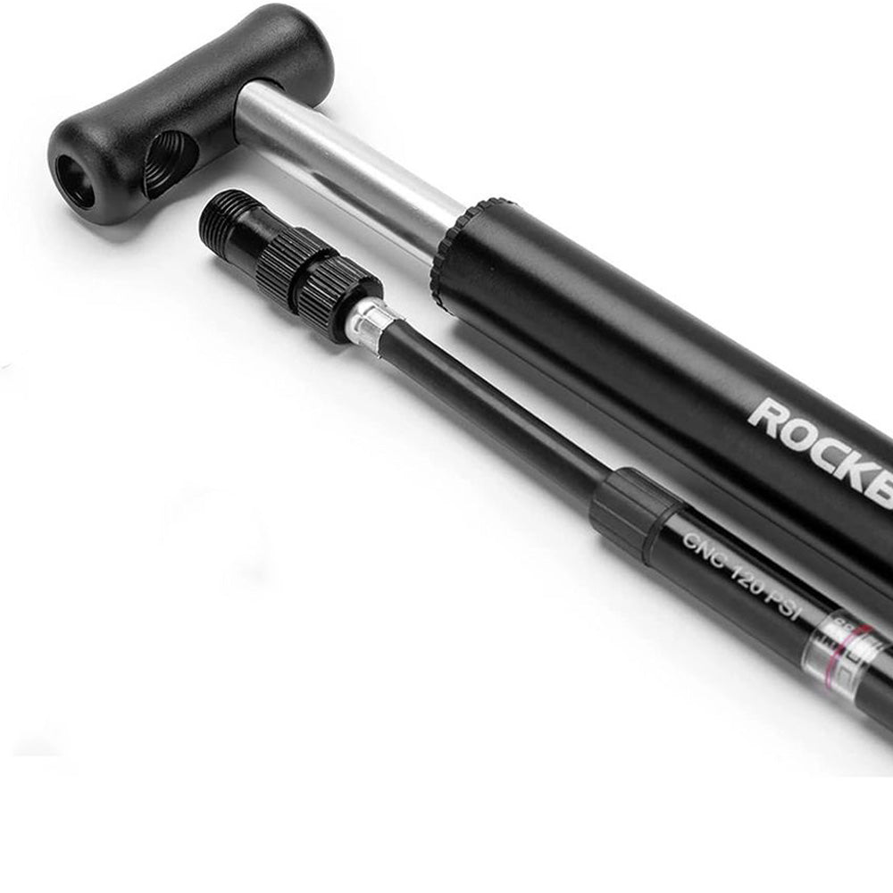 fahrradpumpe mit verschiedenen aufsätzen Fahrradpumpe, Standpumpe, Rockbros Mini Bike Pump, Schwarz
