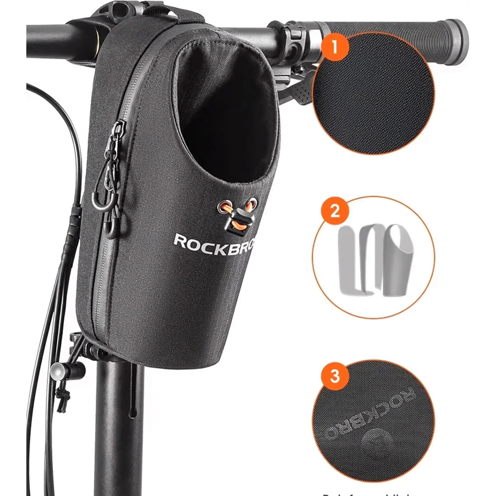 Fahrradtasche mit Flaschenhalter Rockbros P002 1,5 l, Schwarz