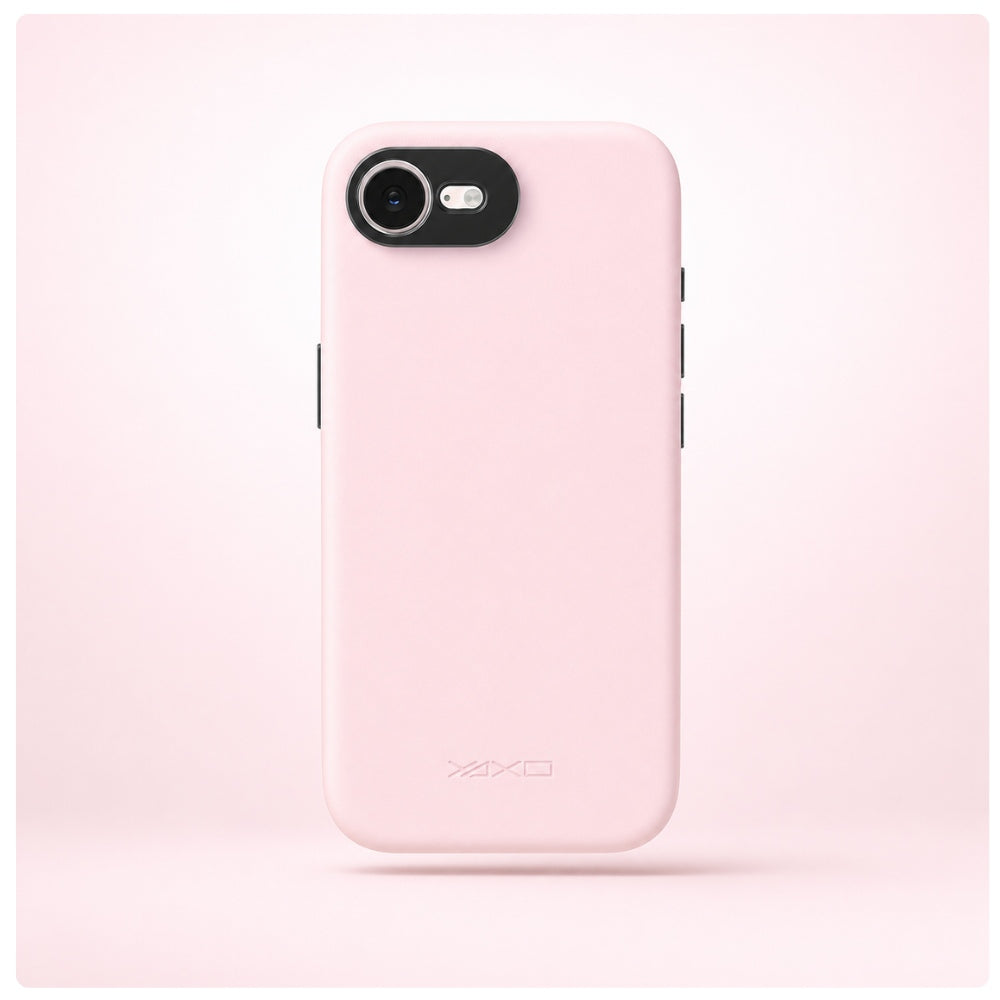 Handyhülle YAXO Leather Gear Slim Case MagSafe für iPhone 17e, rosa (9/13)
