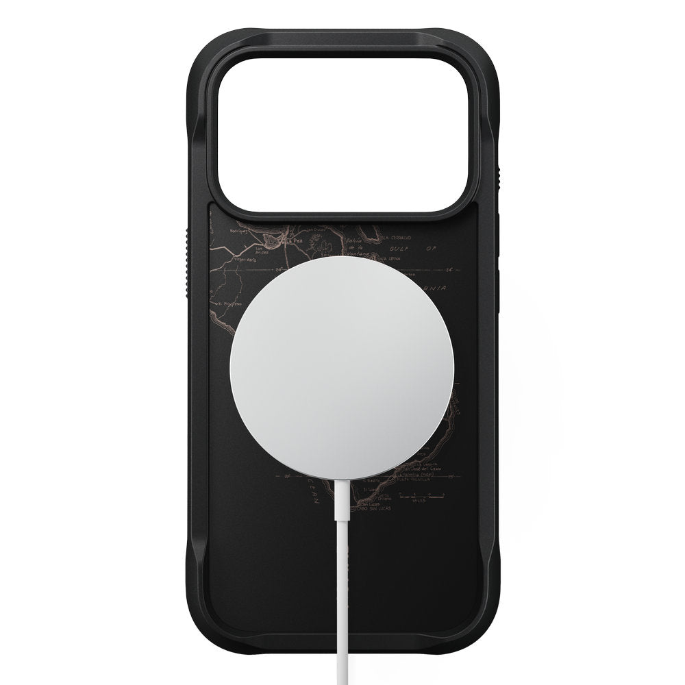 Handyhülle für iPhone 18 Pro / 17 Pro, Nomad Rugged Case mit MagSafe, Schwarz Gemustert (10/12)