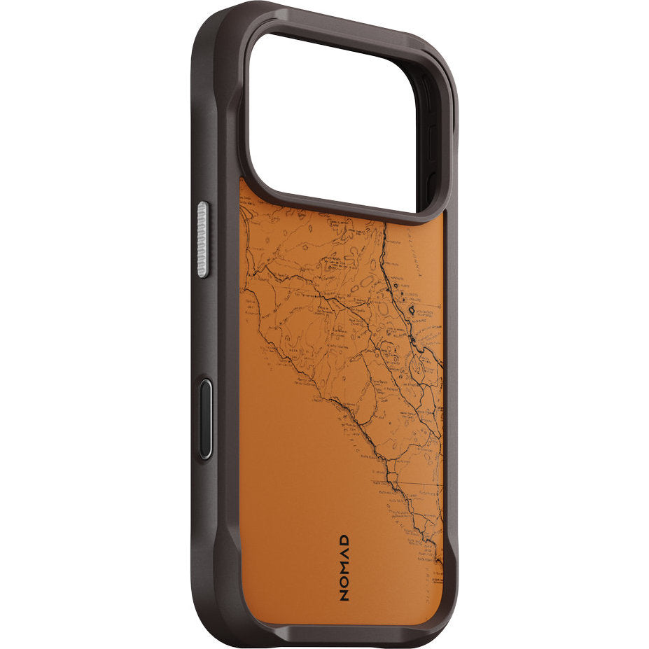 Handyhülle für iPhone 18 Pro / 17 Pro, Nomad Rugged Case mit MagSafe, Orange und Schwarz Gemustert (1/7)