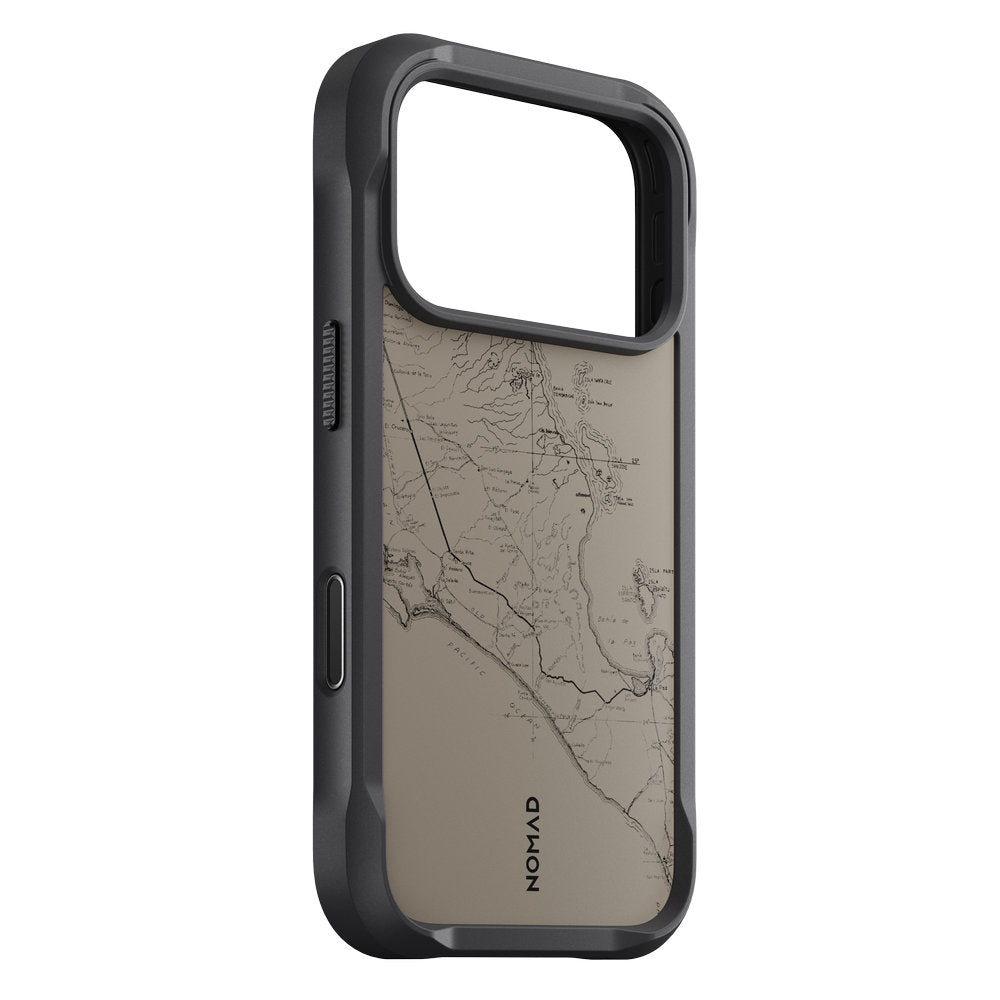 Handyhülle für iPhone 18 Pro / 17 Pro, Nomad Rugged Case mit MagSafe, Grau und Schwarz Gemustert (1/7)