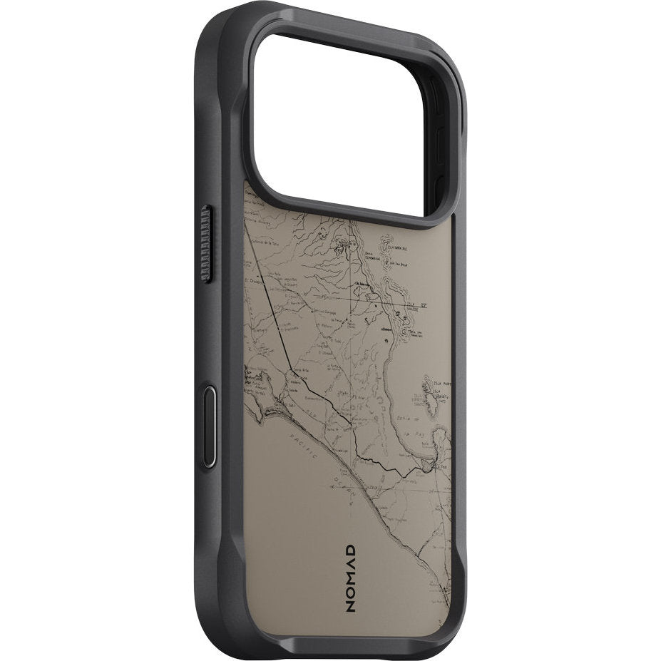 Handyhülle für iPhone 18 Pro / 17 Pro, Nomad Rugged Case mit MagSafe, Grau und Schwarz Gemustert (1/7)