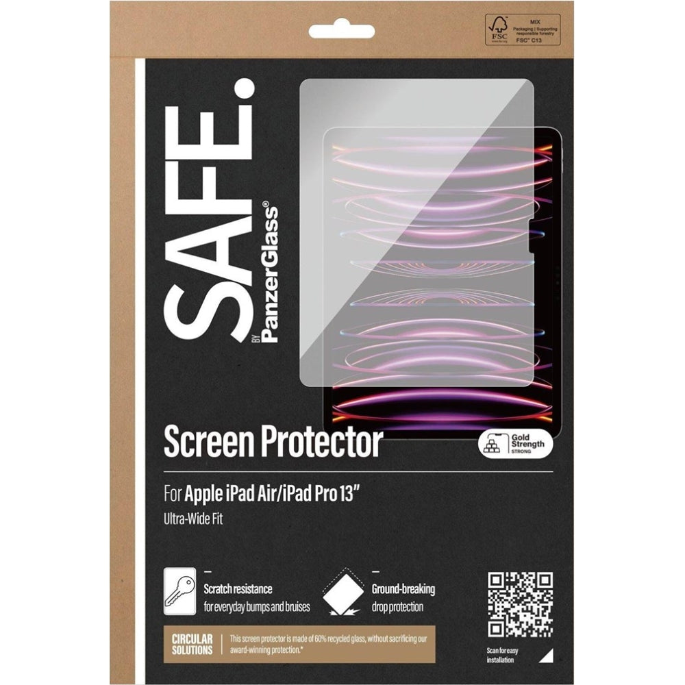 Gehärtetes Glas für iPad Pro 13" 2024 / iPad Air 13" 2024-2025, SAFE by PanzerGlass Ultra-Wide Fit
