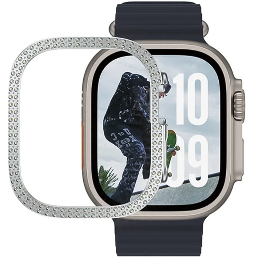 Hülle für Apple Watch Ultra 4/3/2/1 49 mm, SAFE by PanzerGlass Bling, Silbern
