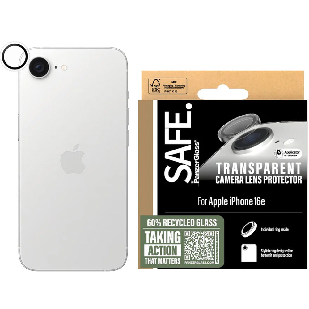 Gehärtetes Glas für iPhone 16e, Safe by PanzerGlass Camera Lens Protector, Transparent