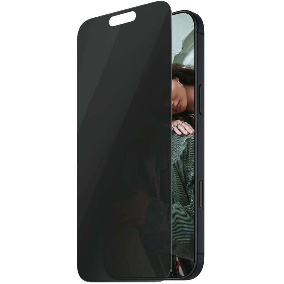 Sichtschutzglas mit Applikator für iPhone 16 Pro, Safe by PanzerGlass Ultra-Wide Fit Privacy + EasyAligner