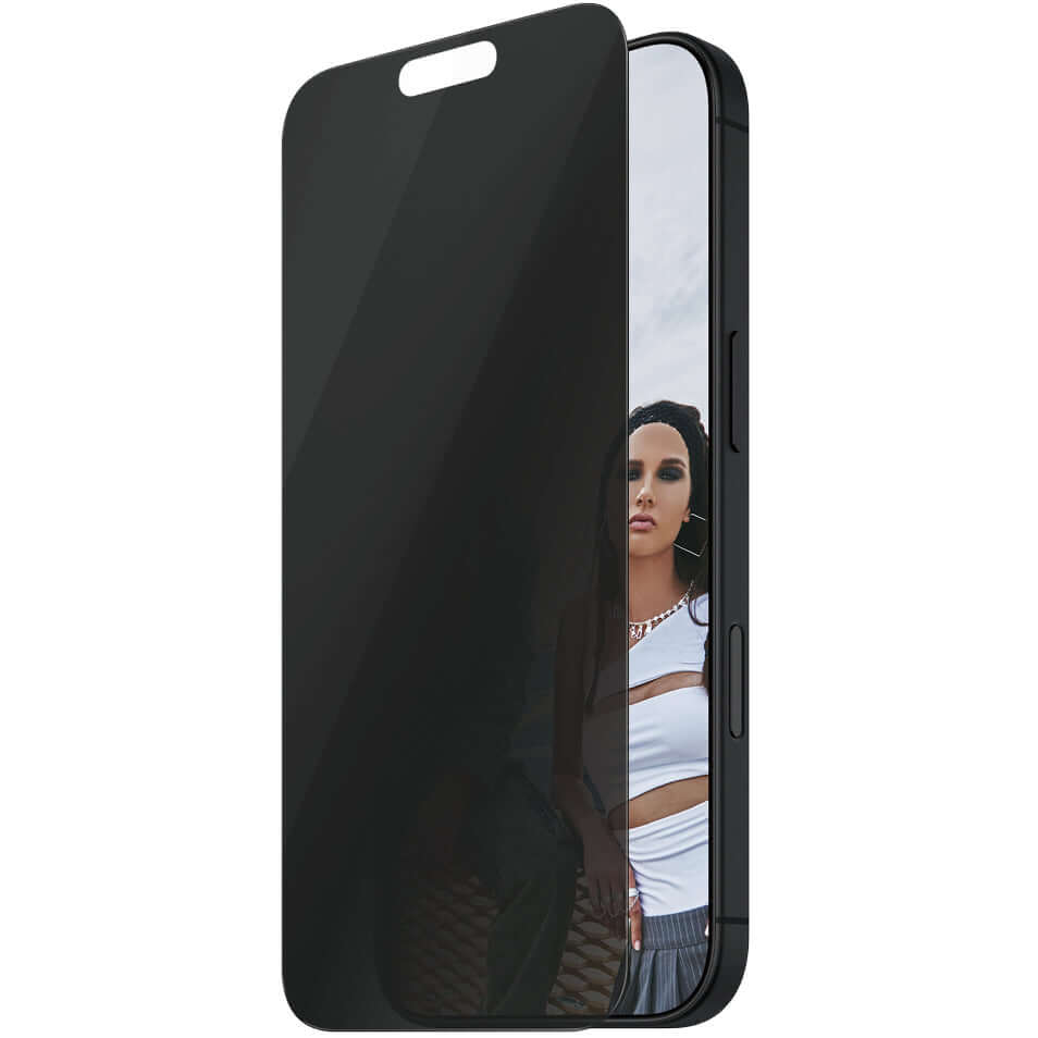 Sichtschutzglas mit Applikator für iPhone 16 Pro Max, Safe by PanzerGlass Ultra-Wide Fit Privacy + EasyAligner