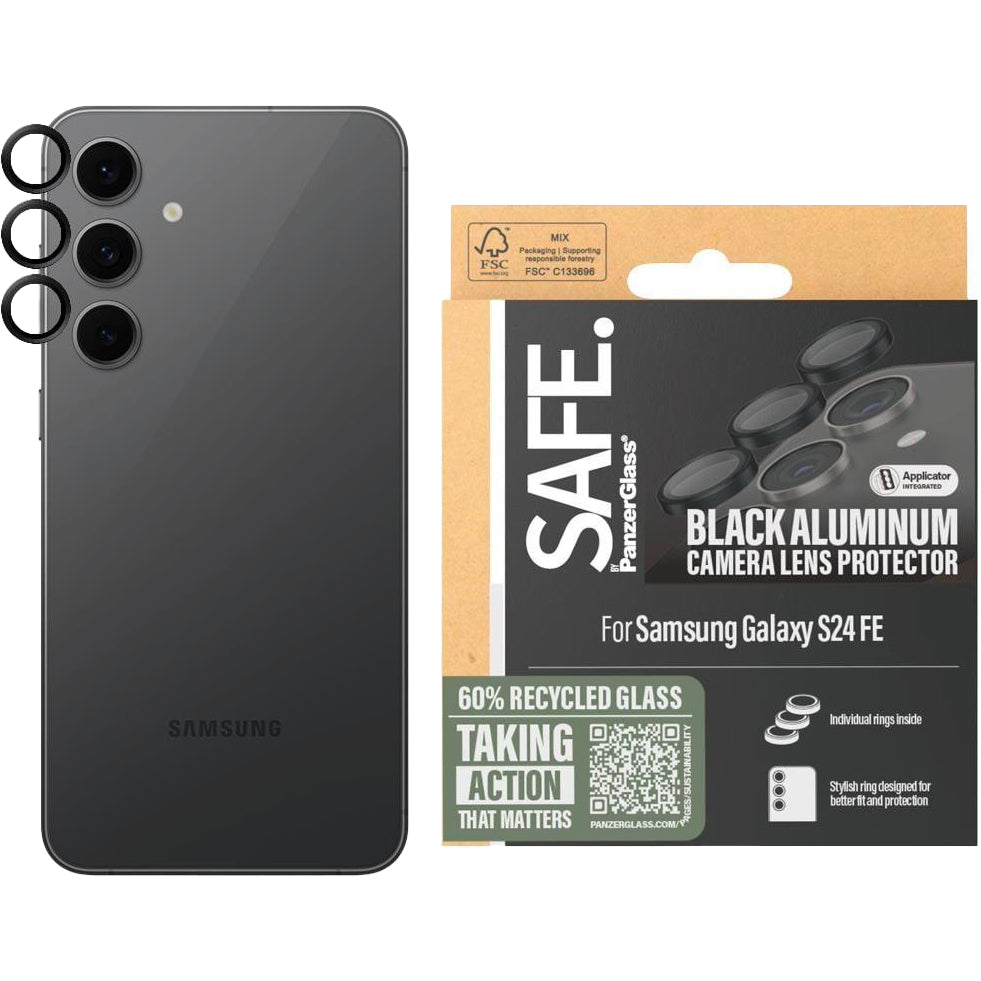 Gehärtetes Glas für Samsung Galaxy S24 FE, Safe by PanzerGlass Camera Lens Protector