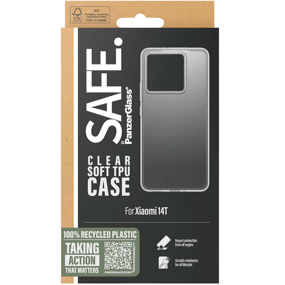 Handyhülle für Xiaomi 14T, SAFE by PanzerGlass TPU Case, Transparent