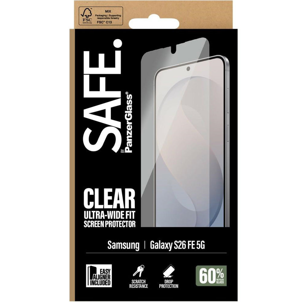 Schutzglas mit Applikator für Galaxy S26 FE, SAFE by PanzerGlass Ultra-Wide Fit Easy Aligner (6/6)