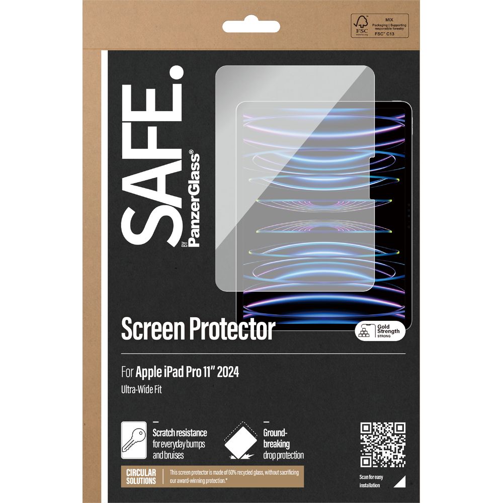 Gehärtetes Glas für iPad Pro 11" 2025 / 2024, SAFE by PanzerGlass Ultra-Wide Fit