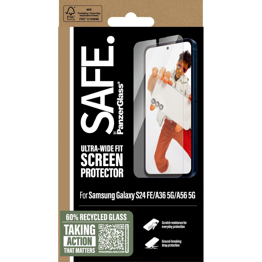Gehärtetes Glas für Galaxy S24 FE / A36 5G / A56 5G, SAFE by PanzerGlass Ultra-Wide Fit