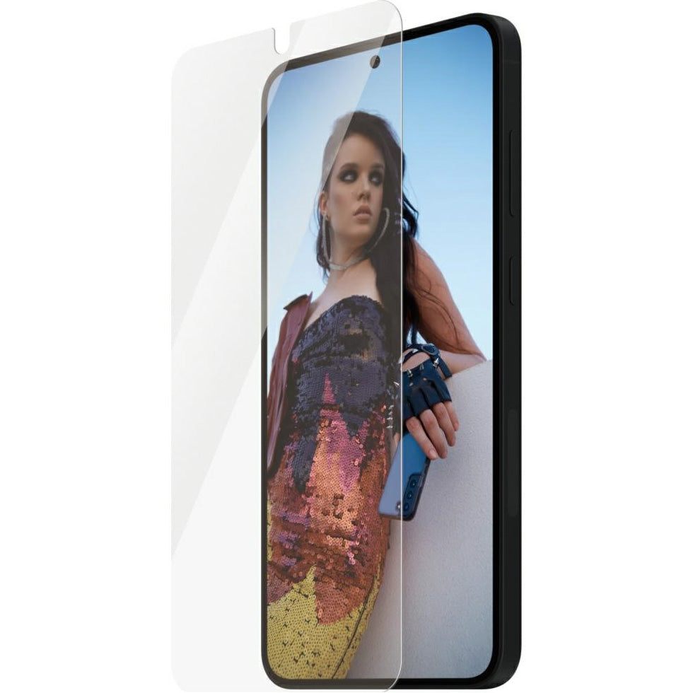 Gehärtetes Glas für Samsung Galaxy S25/S24 Plus von PanzerGlass, Ultra-Wide Fit mit Easy Aligner, starker Schutz für Ihr Smartphone.