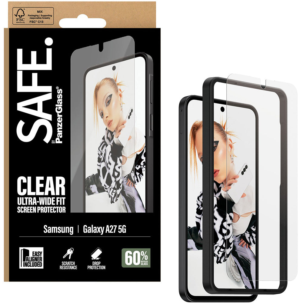Gehärtetes Glas mit Applikator für Galaxy A27 5G, SAFE by PanzerGlass Ultra-Wide Fit Easy Aligner (1/6)