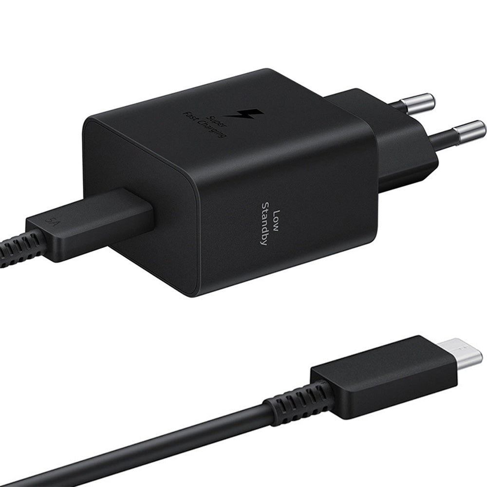 Wandladegerät PD, PPS 45W, 1x USB-C + USB-C Kabel, Samsung Power Adapter, Schwarz
