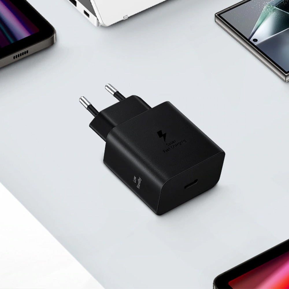 Wandladegerät PD, PPS 45W, 1x USB-C + USB-C Kabel, Samsung Power Adapter, Schwarz
