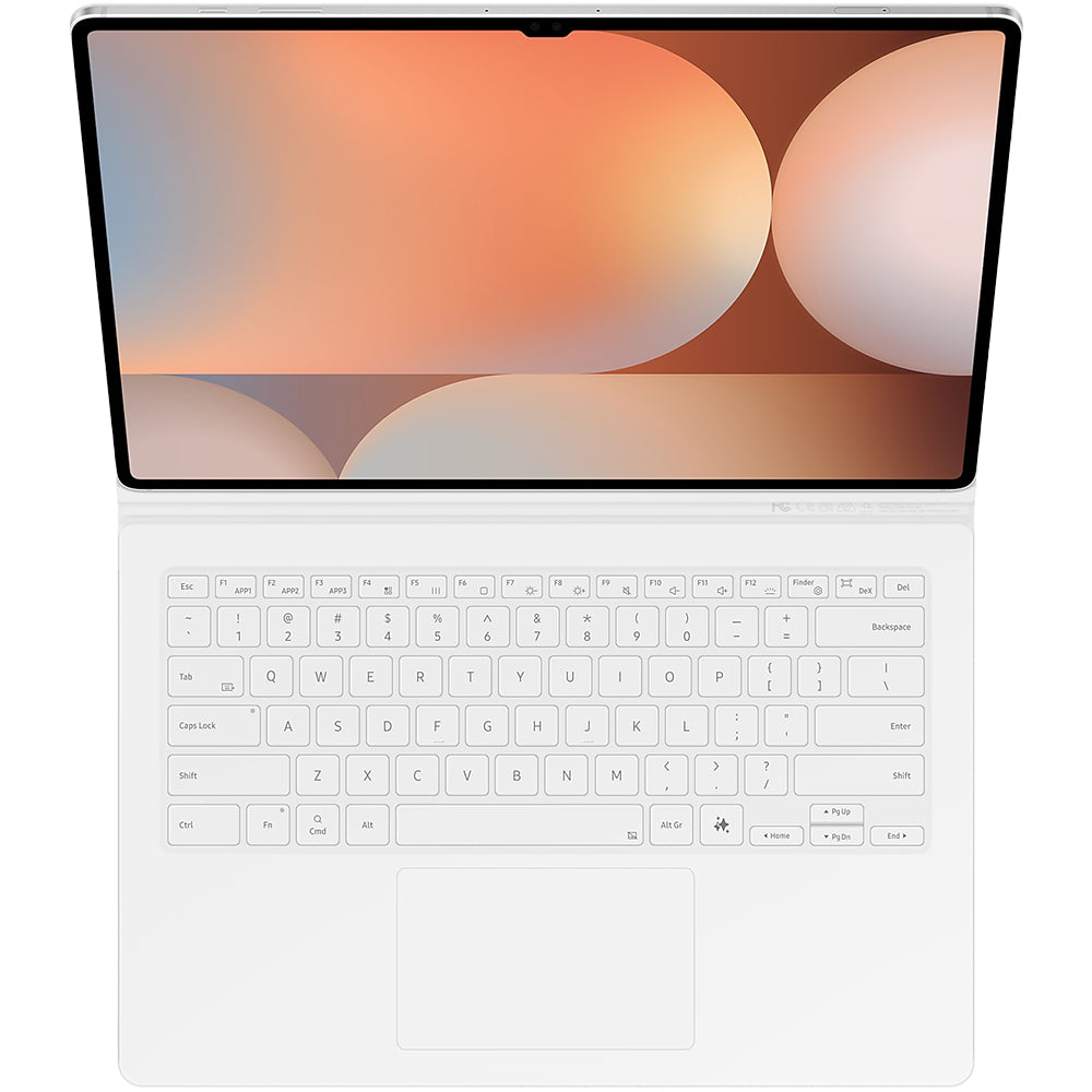 Schutzhülle für Galaxy Tab S10 Ultra / S9 Ultra mit Tastatur, Samsung Book Cover Keyboard, Weiß