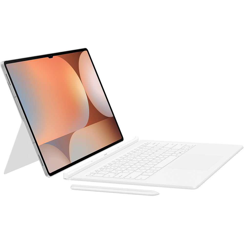 Schutzhülle für Galaxy Tab S10 Ultra / S9 Ultra mit Tastatur, Samsung Book Cover Keyboard, Weiß