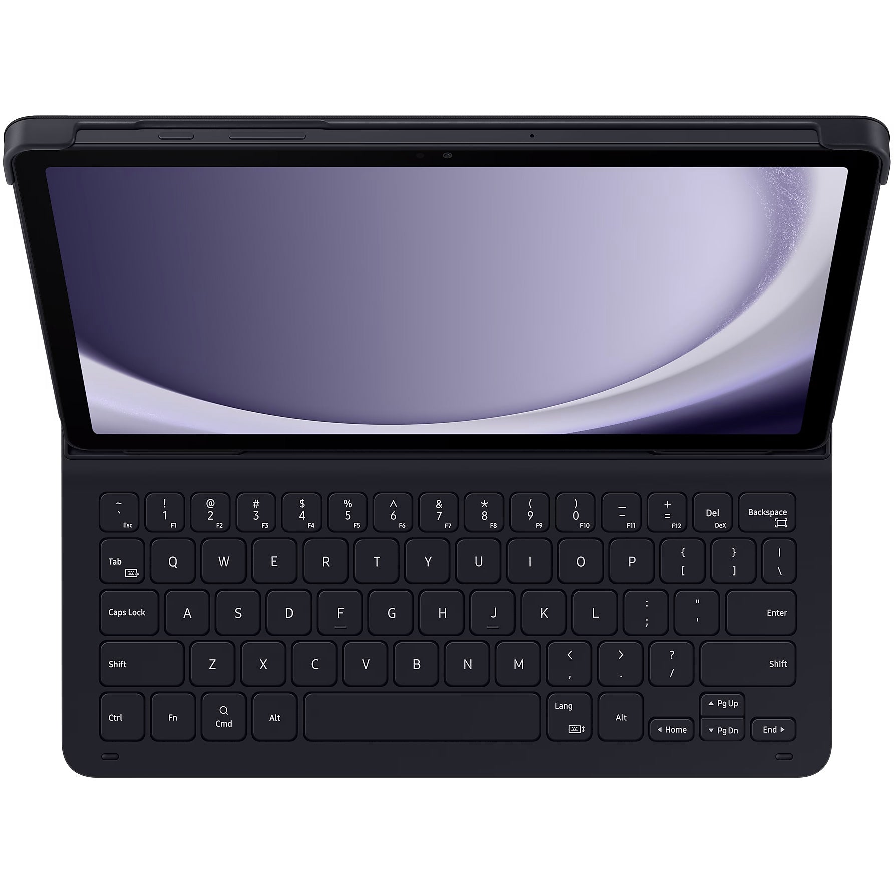 Schutzhülle für Galaxy Tab A9 Plus mit Tastatur, Samsung Book Cover Keyboard Slim, Schwarz