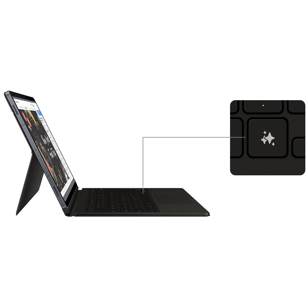 Schutzhülle für Galaxy Tab S10 Ultra / S9 Ultra mit Tastatur, Samsung Book Cover Keyboard Slim, Schwarz