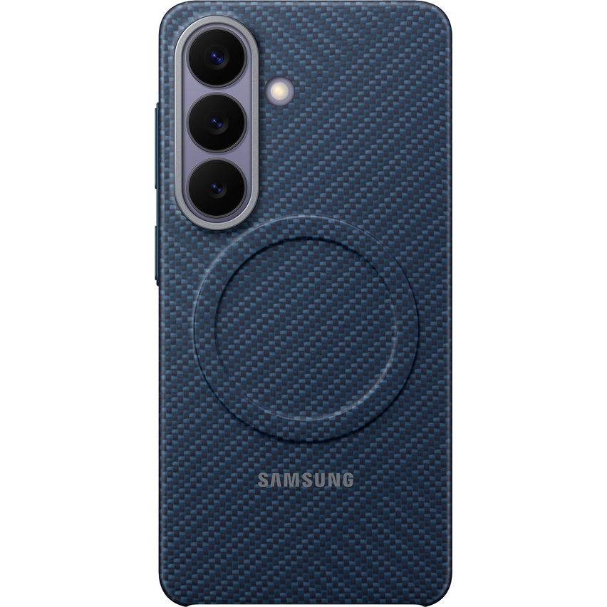 Original Handyhülle für Galaxy S26, Samsung Carbon Magnet Case mit MagSafe, Dunkelblau mit Kohlefaser