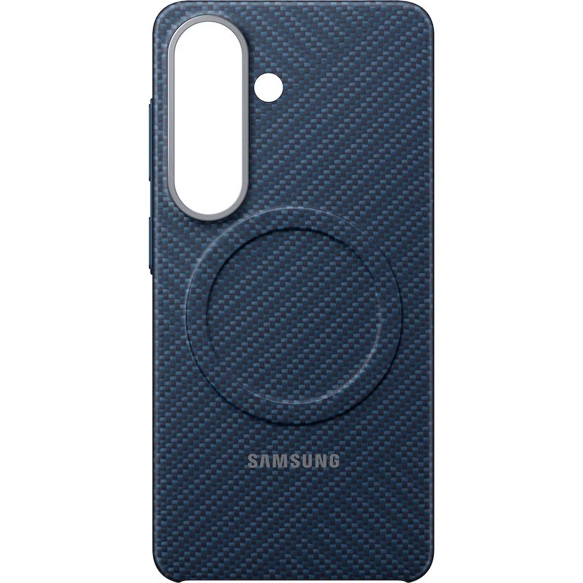 Original Handyhülle für Galaxy S26, Samsung Carbon Magnet Case mit MagSafe, Dunkelblau mit Kohlefaser
