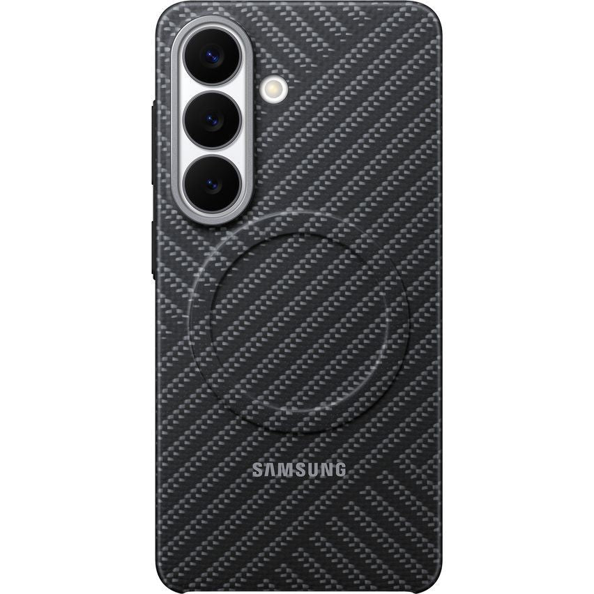 Original Handyhülle für Galaxy S26, Samsung Carbon Magnet Case mit MagSafe, Grau mit Kohlefaser