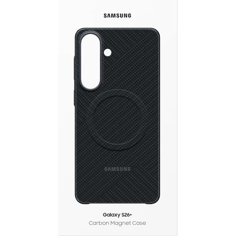 Original Handyhülle für Galaxy S26 Plus, Samsung Carbon Magnet Case mit MagSafe, Schwarz mit Kohlefaser