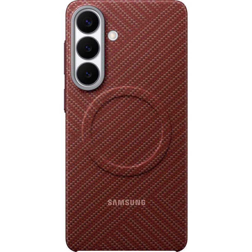 Original Handyhülle für Galaxy S26 Plus, Samsung Carbon Magnet Case mit MagSafe, Rot mit Kohlefaser