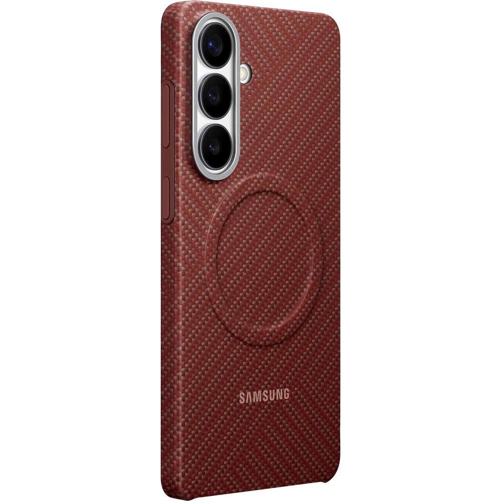 Original Handyhülle für Galaxy S26 Plus, Samsung Carbon Magnet Case mit MagSafe, Rot mit Kohlefaser