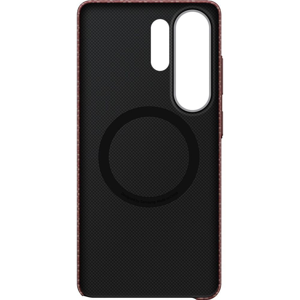 Original Handyhülle für Galaxy S26 Ultra, Samsung Carbon Magnet Case mit MagSafe, Rot mit Kohlefaser