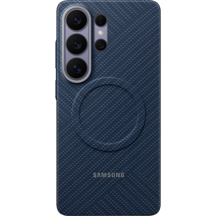 Original Handyhülle für Galaxy S26 Ultra, Samsung Carbon Magnet Case mit MagSafe, Dunkelblau mit Kohlefaser