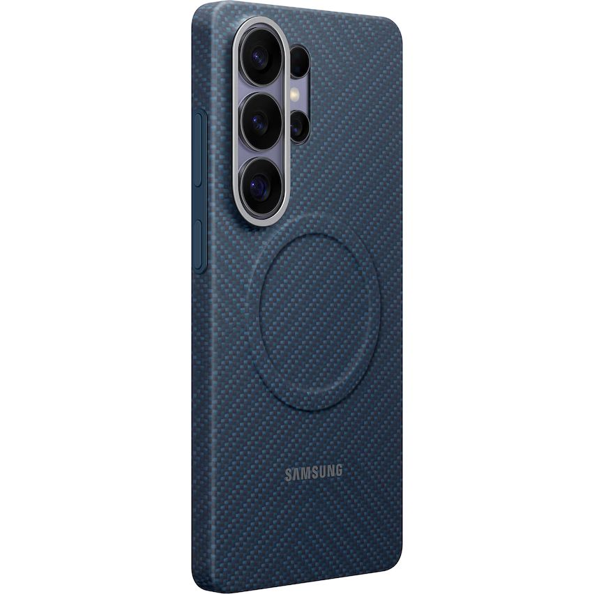 Original Handyhülle für Galaxy S26 Ultra, Samsung Carbon Magnet Case mit MagSafe, Dunkelblau mit Kohlefaser