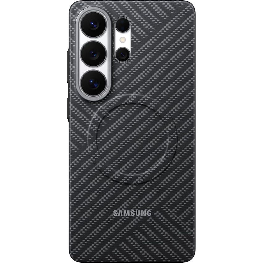 Original Handyhülle für Galaxy S26 Ultra, Samsung Carbon Magnet Case mit MagSafe, Grau mit Kohlefaser