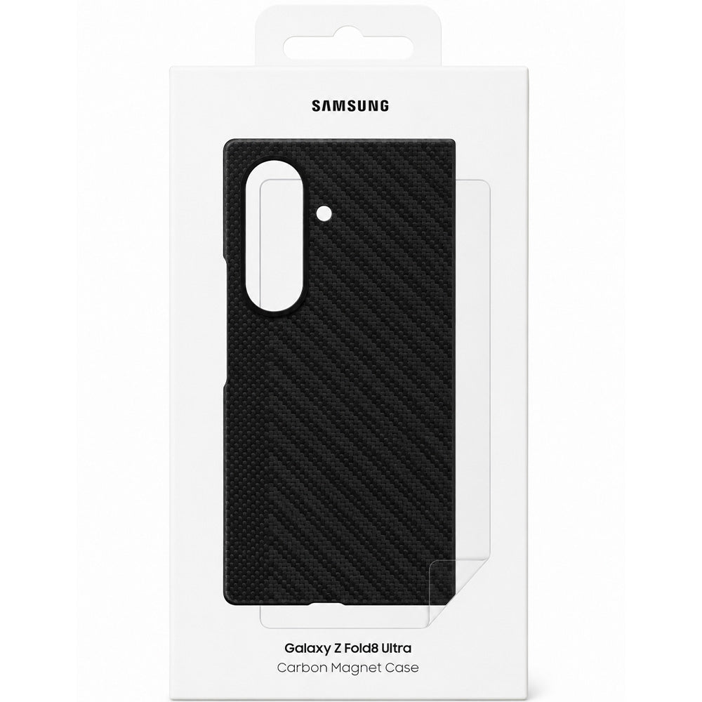 Original Handyhülle für Galaxy Z Fold8 Ultra, Samsung Carbon Magnet Case mit MagSafe, Schwarz mit Kohlefaser