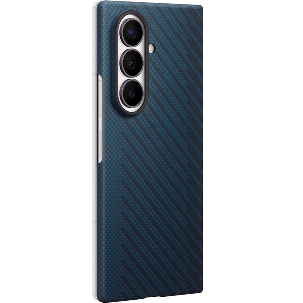 Handyhülle und 2x Anti-Reflexionsfolie für Galaxy Z Fold8 Ultra, Samsung Carbon Magnet Case mit MagSafe, Dunkelblau