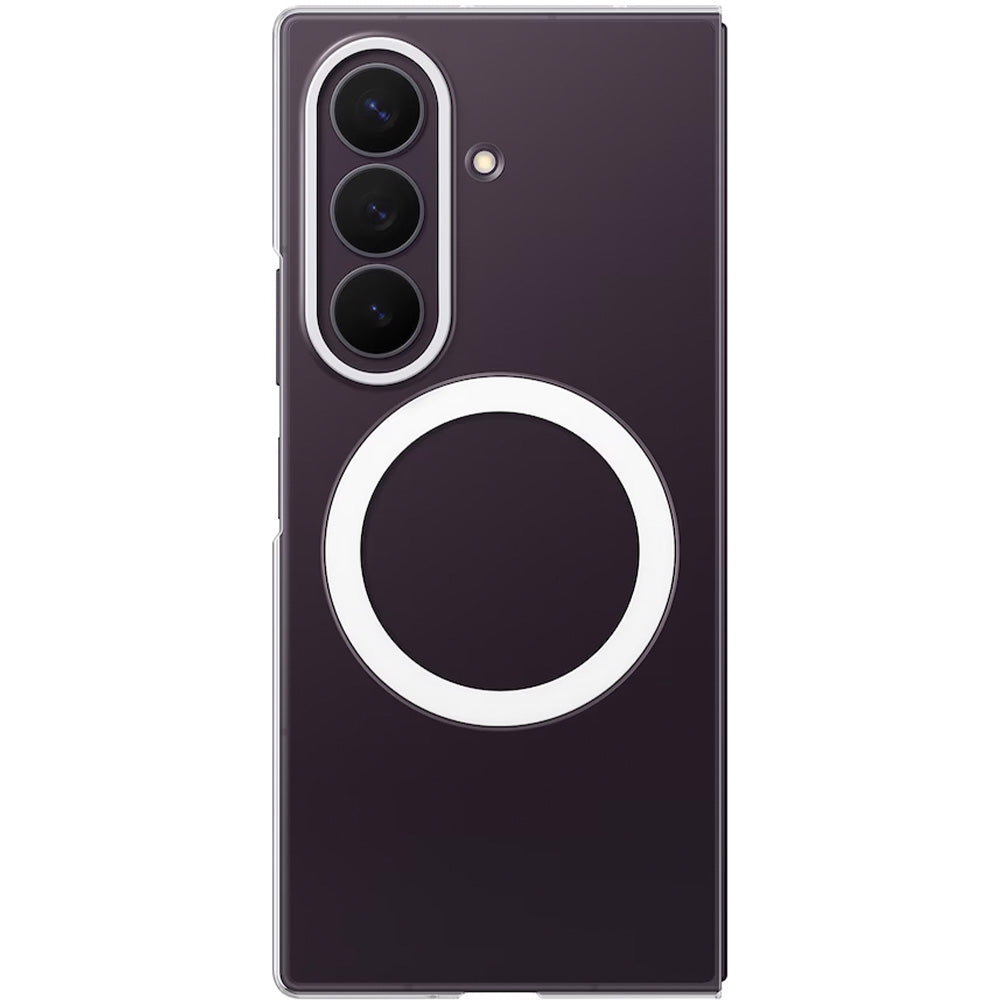 Handyhülle und 2x Anti-Reflexionsfolie für Galaxy Z Fold8 Ultra, Samsung Clear Magnet Case mit MagSafe, Transparent und Weiß