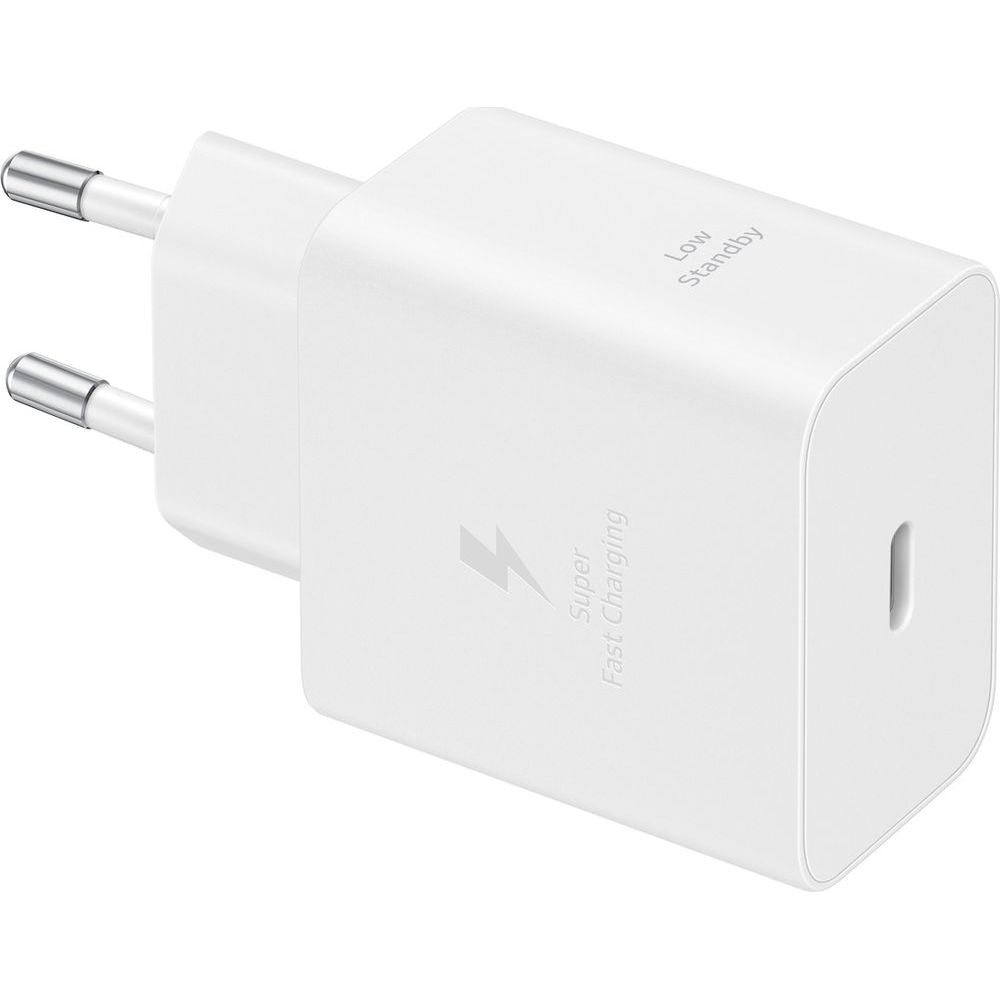 Wandladegerät GaN USB-C 45W, PD, PPS, mit USB-C-Kabel 1,8 m, Samsung Power Adapter, Weiß