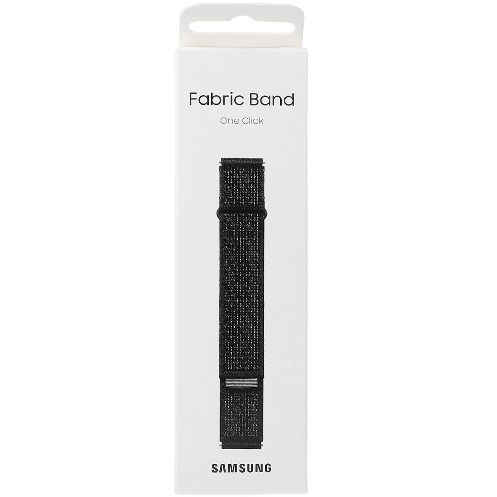 Armband für Galaxy Watch 7/FE/6/5 Pro/5/4, Samsung Fabric Band 20mm, M/L, Schwarz