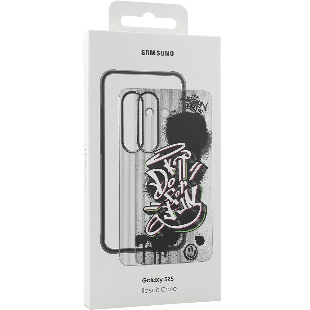 Handyhülle für Galaxy S25, Samsung FlipSuit, Schwarz mit auswechselbarem Einsatz