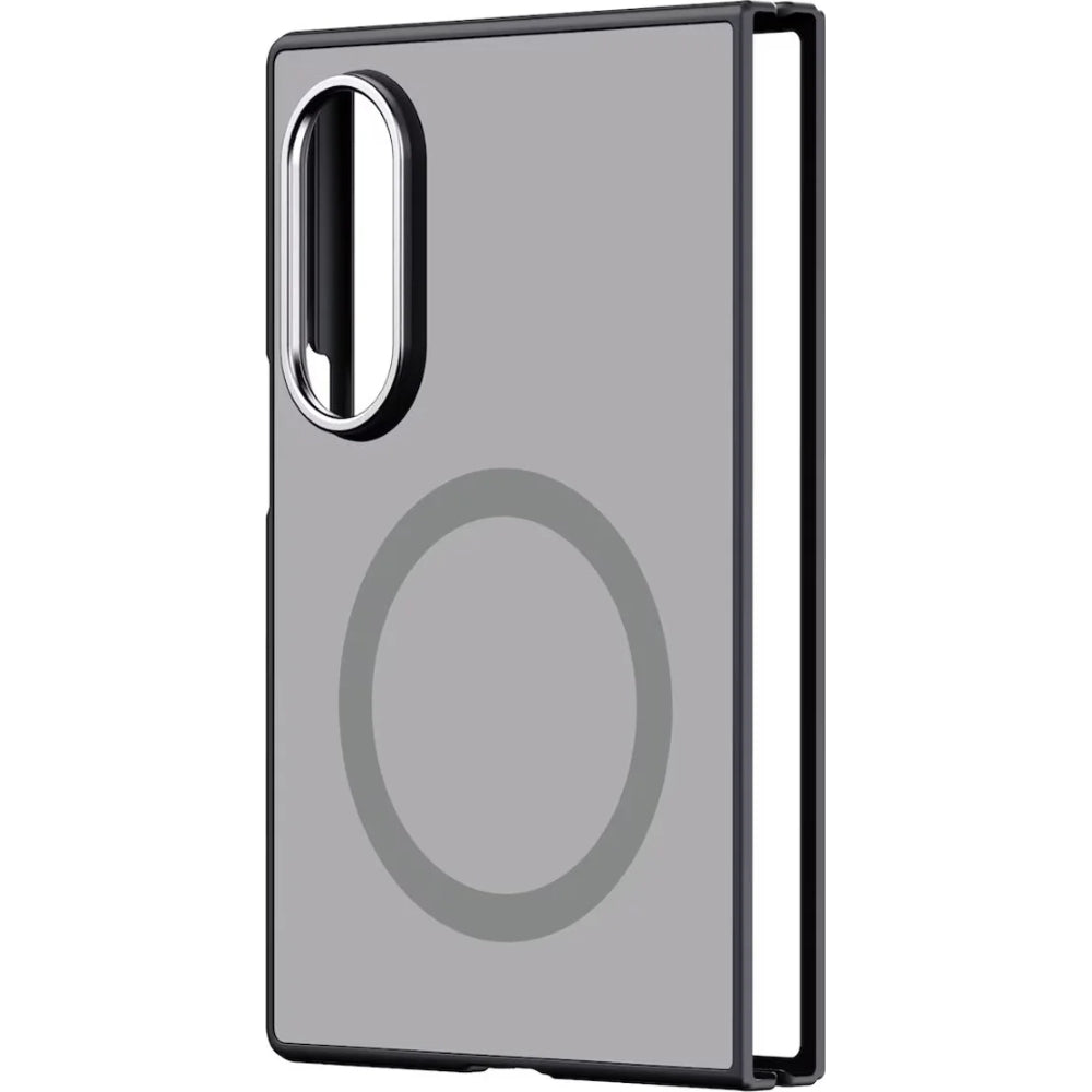 Handyhülle für Galaxy Z Fold8, Samsung Mirror Magnet Case, mit MagSafe, Silber mit schwarzem Rahmen