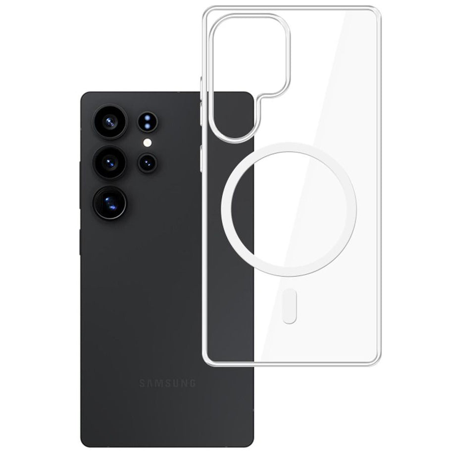 Handyhülle für Galaxy S25 Ultra, 3mk MagCase, Transparent und Weiß
