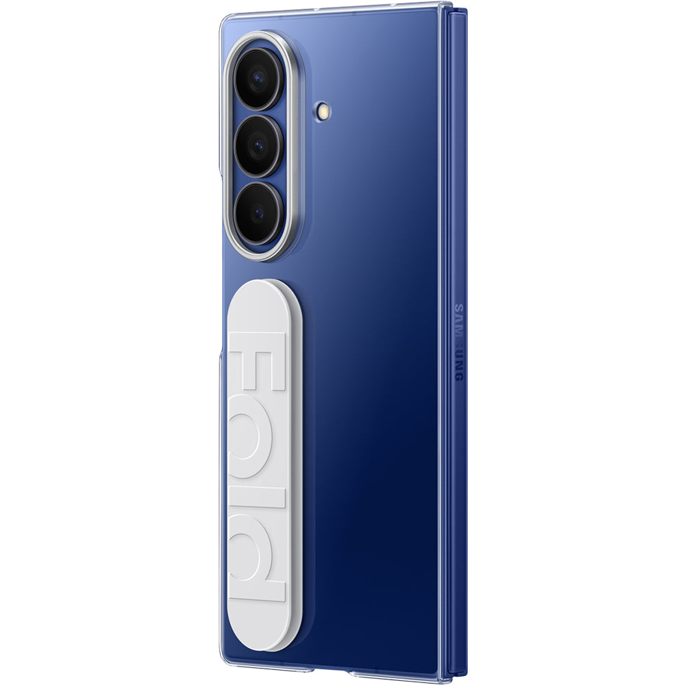 Handyhülle mit Griff und 2x Anti-Reflexionsfolie für Frontdisplay für Galaxy Z Fold7, Samsung Clear Grip Case, Transparent