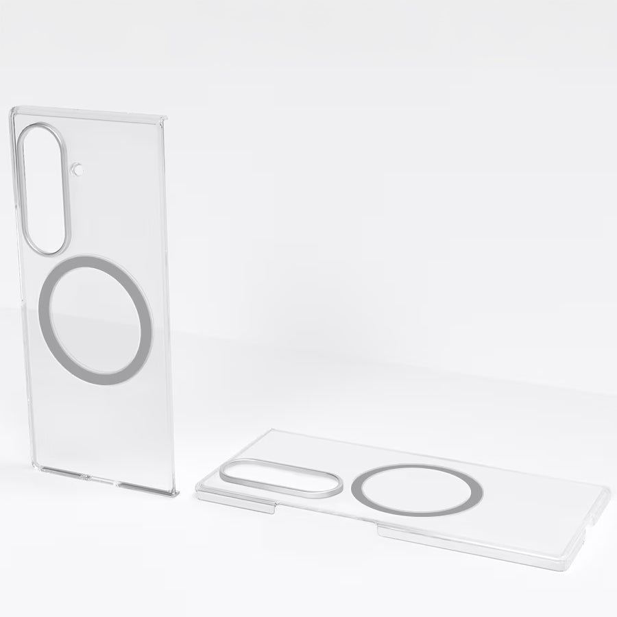 Schutzhülle + Schutzfolie für Galaxy Z Fold7, Samsung Clear Magnet Case, Transparent